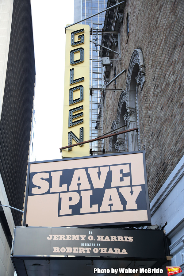 Theatre Marquee for "Slave Play" by Jeremy O. Harris at the Golden Theatre on August  Photo