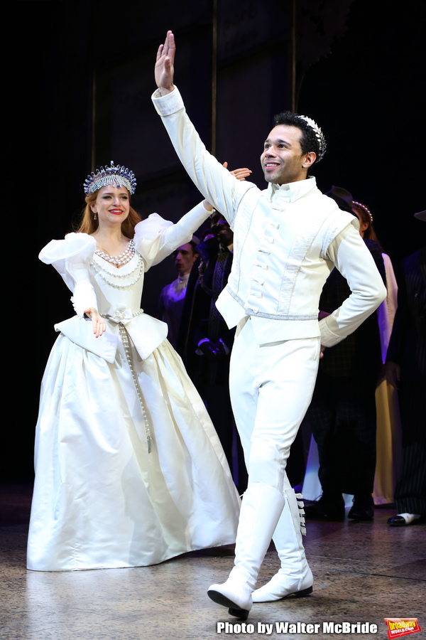 Stephanie Styles and Corbin Bleu during the Broadway Opening Night Curtain Call for " Photo