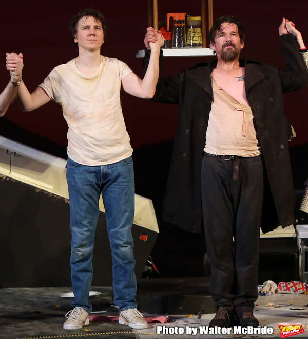 Paul Dano and Ethan Hawke during the Broadway Opening Night Curtain Call for the Roun Photo