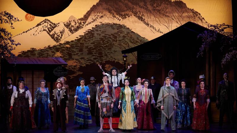 Caitlin Burke and ensemble of NYGASP's The Mikado