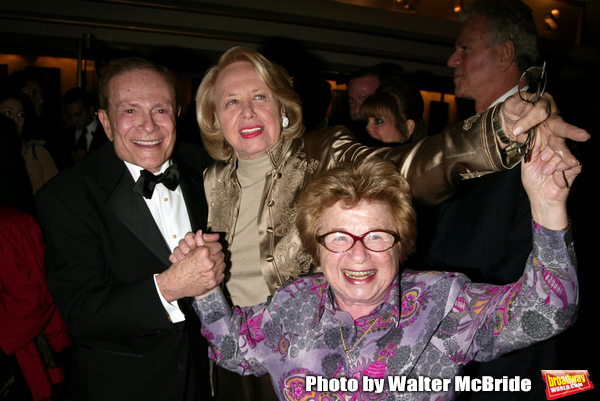 Dr. Ruth Westheimer and Liz Smith with Jerry Herman  attending the Opening Night perf Photo