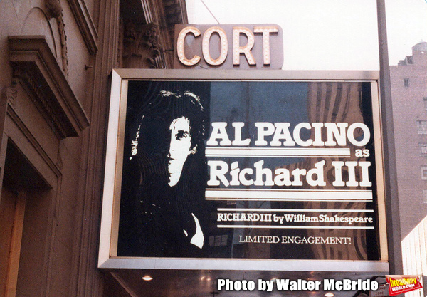 Opening Night Theatre Marquee for Al Pacino as â€�"Richard IIIâ€ on Broadway  Photo