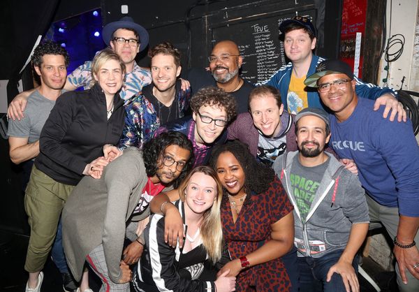 The cast of Freestyle Love Supreme with Director Thomas Kail and Producer Jenny Stein Photo