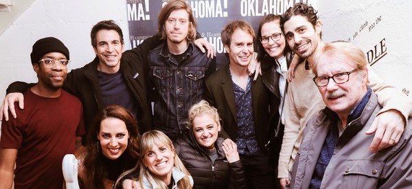 Sam Rockwell, Leslie Bibb, Chris Messina and the cast and musicians of Oklahoma! Photo