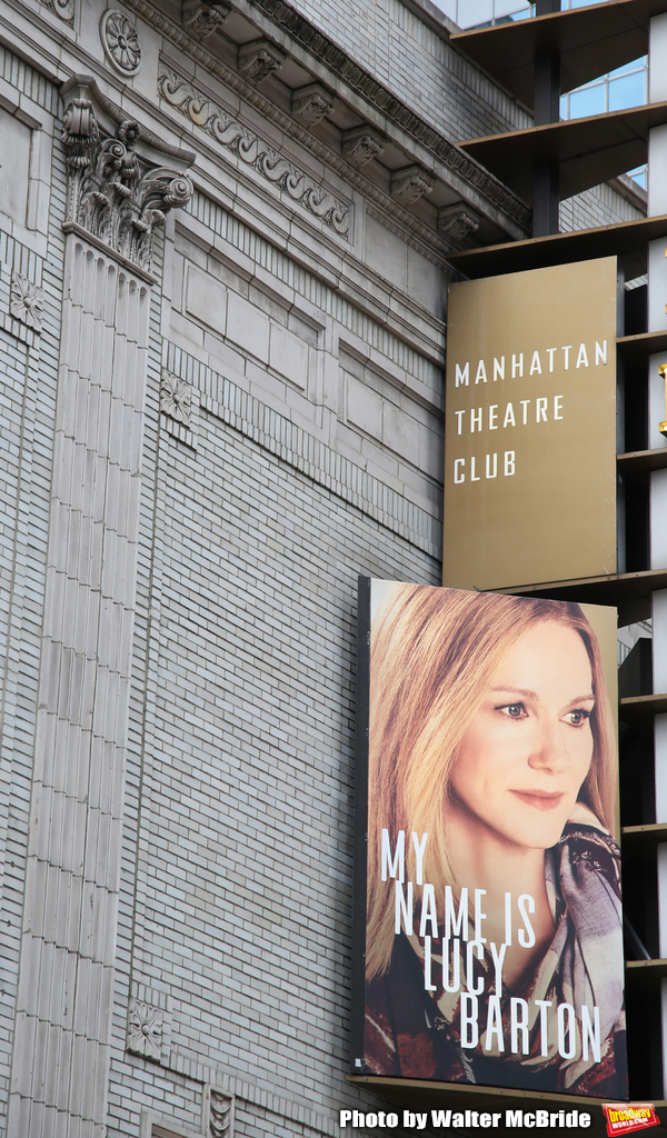 Theatre Marquee for Laura Linney returning to Broadway in a haunting new solo play, 