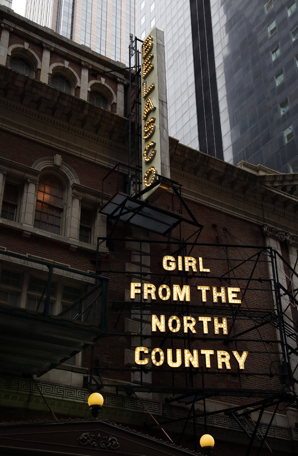 Theatre Marquee for "Girl From The North Country", with songs by Bob Dylan, at the Be Photo