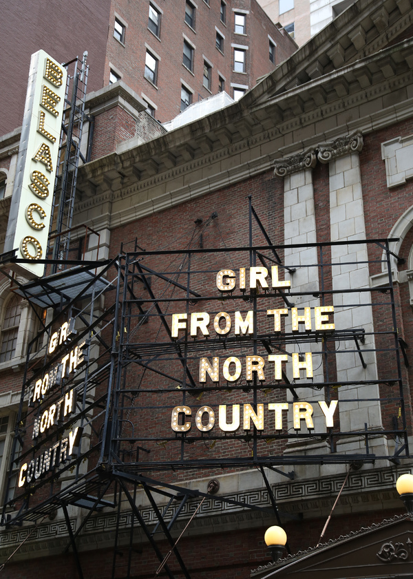 Theatre Marquee for "Girl From The North Country", with songs by Bob Dylan, at the Be Photo