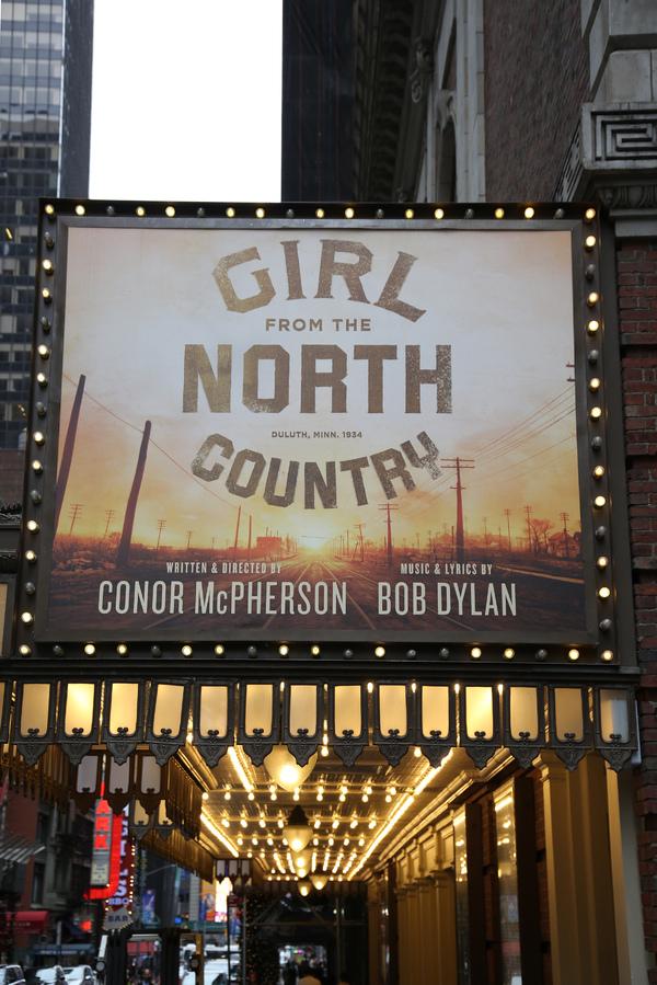 Theatre Marquee for "Girl From The North Country", with songs by Bob Dylan, at the Be Photo