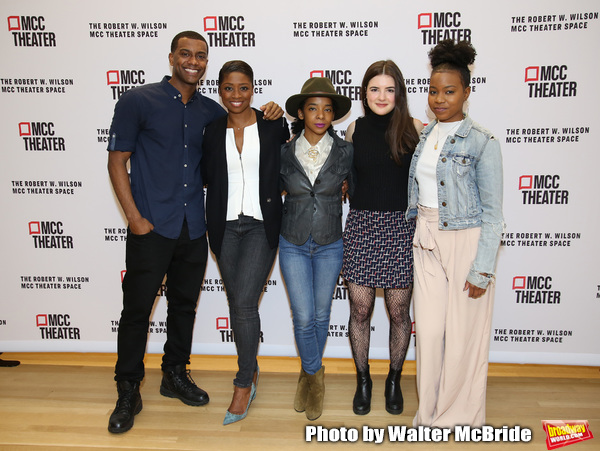 Joshua Boone, Montego Glover, Kara Young, Elise Kibler and Renika Williams attend the Photo