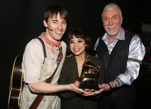 Reeve Carney, Eva Noblezada and Patrick Page  Photo