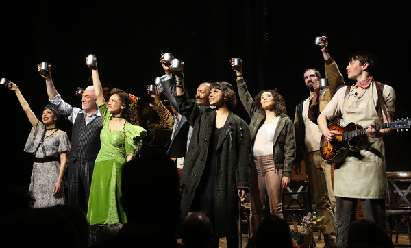 Amber Grey, Reeve Carney, Eva Noblezada, Patrick Page and the cast  Photo