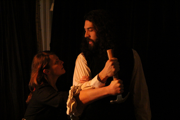 Eamon Murphy as CONOR and Becca Musser as KATE in The Wake of Dorcas Kelly.     Photo Photo