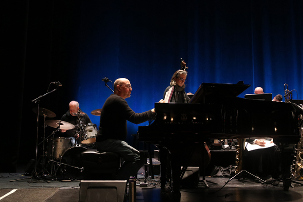 (l-r) Steve Bartosik, drums; John Samorian, piano; and Peter Donovan, bass; in rehear Photo