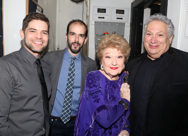 Jeremy Jordan, Director Marc Bruni, Marilyn Maye and Harvey Fierstein  Photo