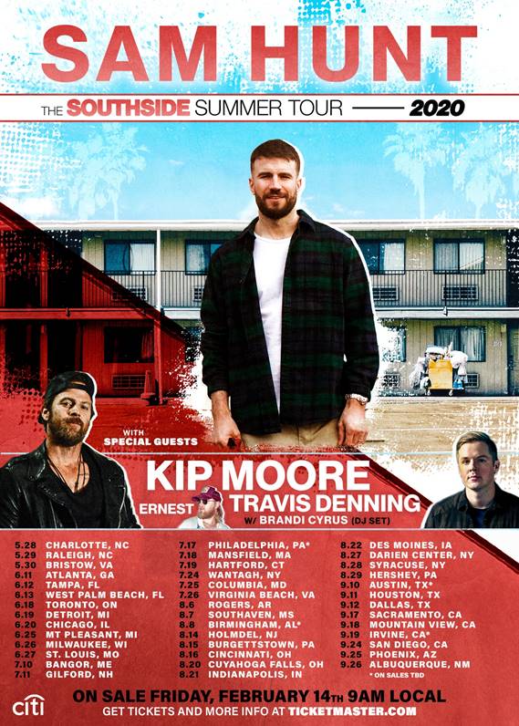 Sam Hunt Announces SOUTHSIDE Album and Tour Image