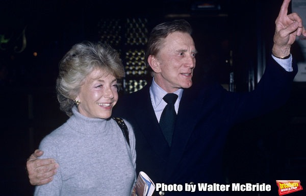 Kirk Douglas and his wife Ann Burdens having dinner at Elaines after attending a Broa Photo