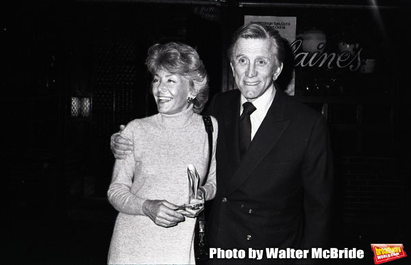 Kirk Douglas and his wife Ann Burdens having dinner at Elaines after attending a Broa Photo