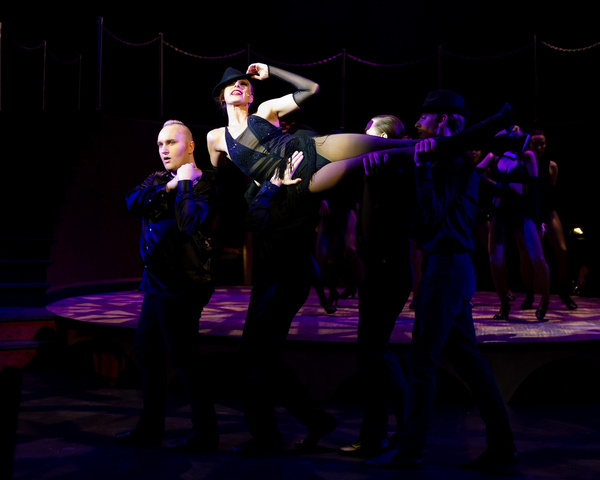 Kate Johnson (Velma Kelly) and the cast of Chicago at the Milburn Stone Theatre, running February 14-23.    Photo credit: Thomas Amorin/Amorin Photography at 