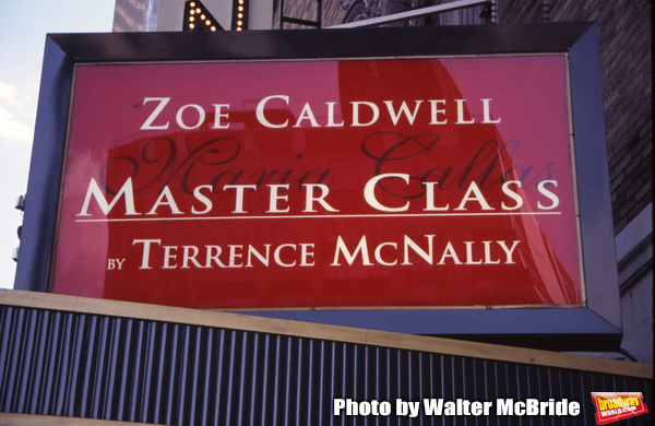 Theatre Marquee for Zoe Caldwell starring in “Master Class”  at the Golden Theatr Photo