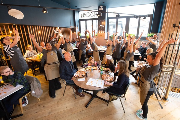 Photo Flash: WAITRESS Cast Members Treat PizzaExpress Customers to Surprise Performance Image