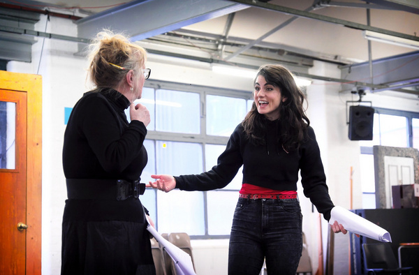 Eithne Browne and Shireen Farkhoy in rehearsals for Maggie May Photo