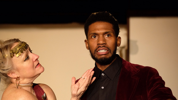 DeAngelo Kearns as Oedipus   Stephanie Brooke Taylor as Jocasta      Oedipus Tyrannus Photo