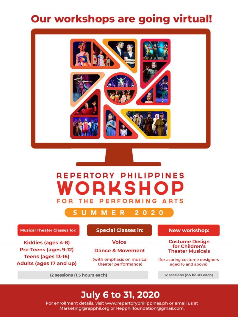 Repertory Philippines' Summer Workshops Migrate Online In July 2020 Image