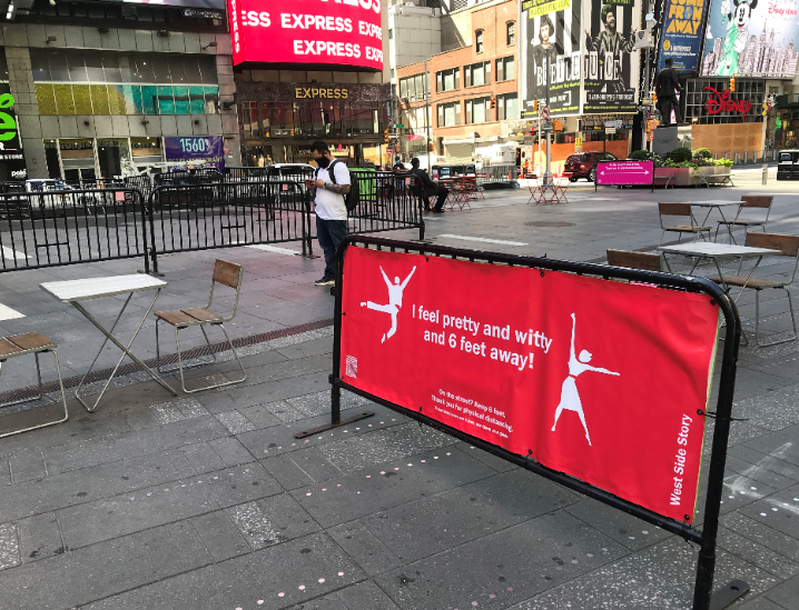 Photo Flash: Broadway-Themed Signs in Times Square Encourage Social Distancing Image