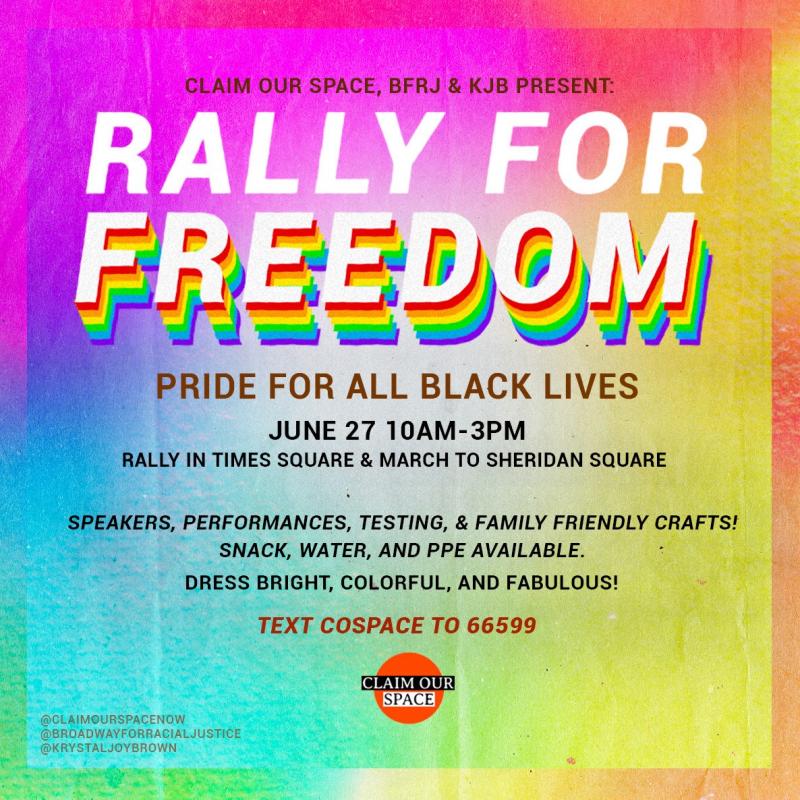 Krystal Joy Brown & Claim Our Space Now Call on Theatre Community for RALLY FOR FREEDOM 