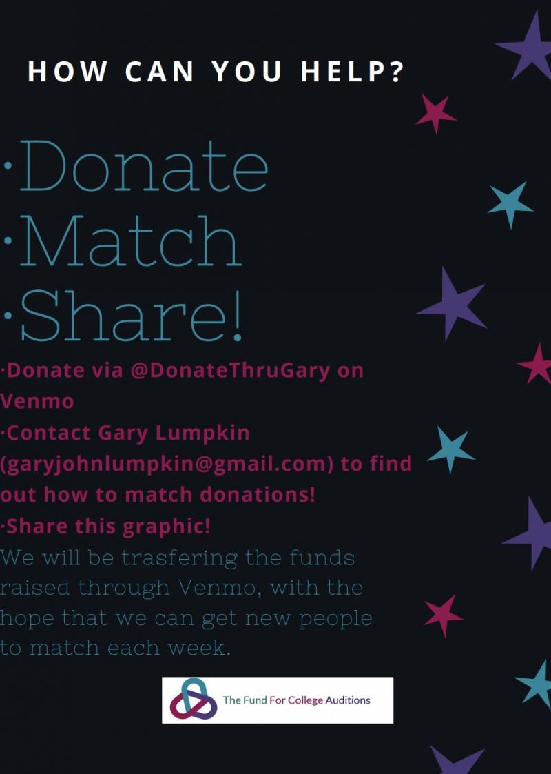 Help Raise Money for Under-Represented Theatre Students Through The Fund for College Auditions- Donate Today! Image