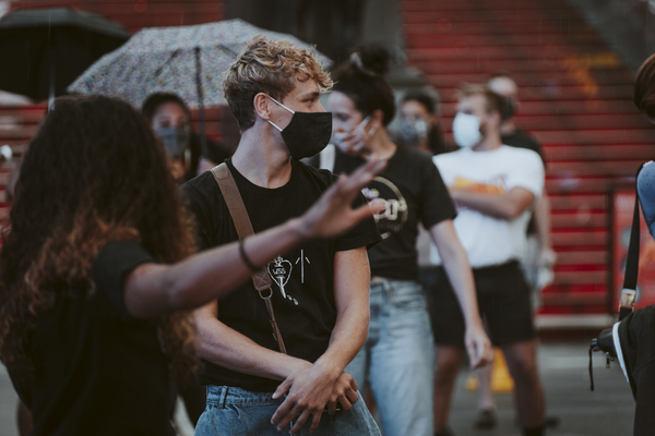 Photo Flash: Rob McClure, Dee Roscioli, Charl Brown and More Reunite in Times Square to Pay Tribute to Theatre Image