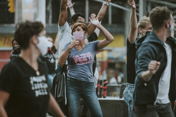 Photo Flash: Rob McClure, Dee Roscioli, Charl Brown and More Reunite in Times Square to Pay Tribute to Theatre Image