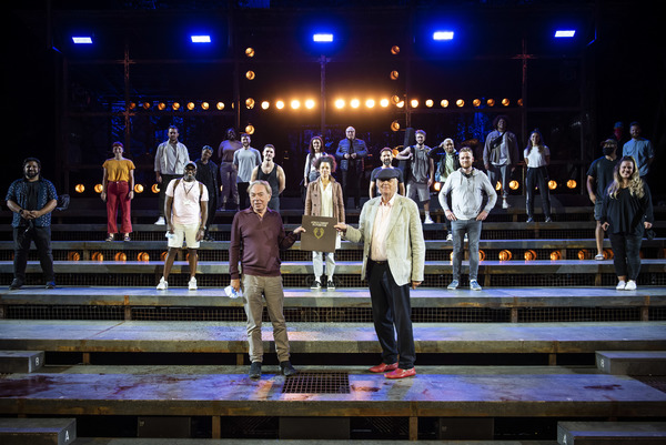 Lord Andrew Lloyd-Webber and Sir Tim Rice with the cast of Jesus Christ Superstar: Th Photo
