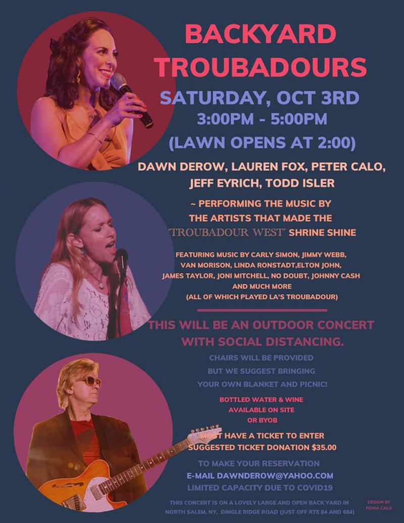 BWW Previews: Dawn Derow Presents BACKYARD TROUBADOURS Concert October 3rd 