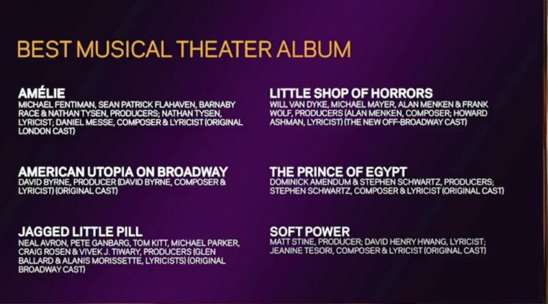 JAGGED LITTLE PILL, AMERICAN UTOPIA & More Nominated for Best Musical Theatre Album at the GRAMMY AWARDS 