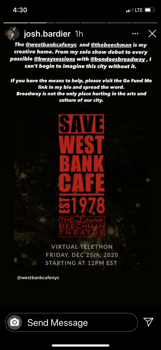 Interview: Tom D'Angora of SAVE WEST BANK CAFE VIRTUAL TELETHON on Christmas Day 