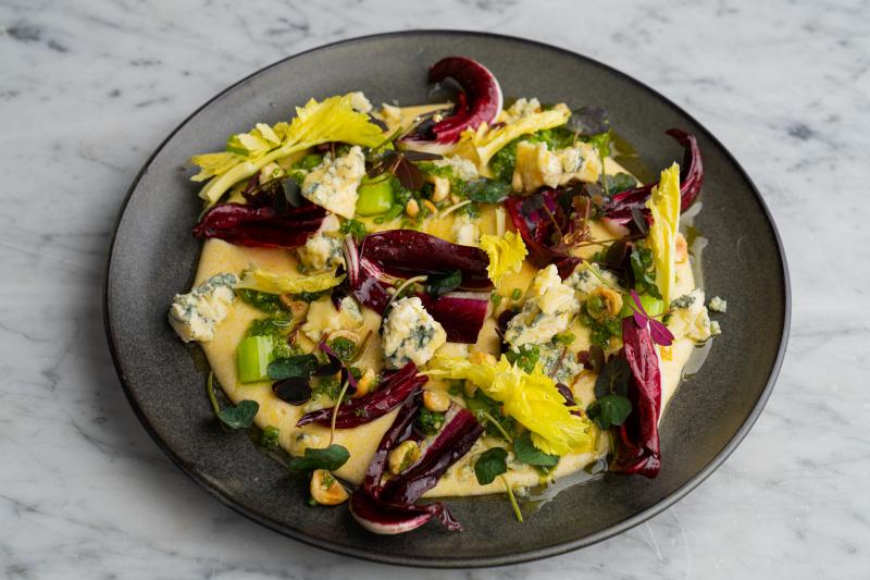 Cooking Time: POLENTA VALSUGANA Soft Polenta Recipe with Stilton, Hazelnut, and Radicchio 