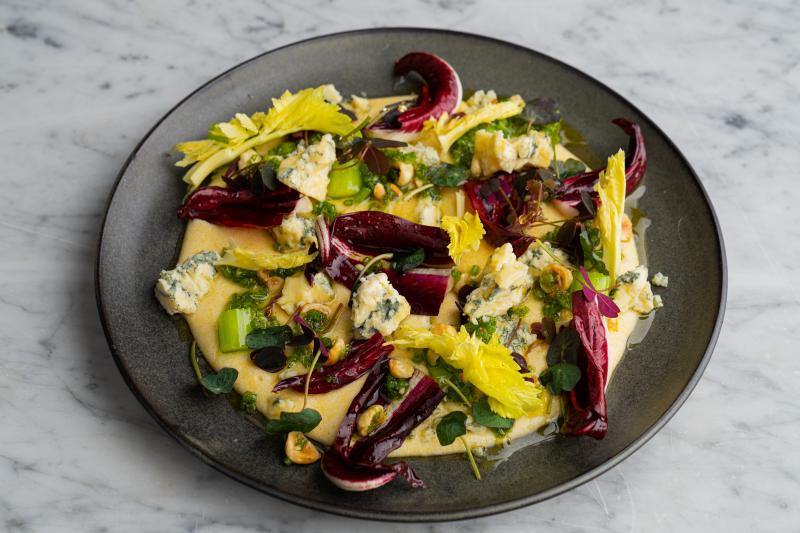 Cooking Time: POLENTA VALSUGANA Soft Polenta Recipe with Stilton, Hazelnut, and Radicchio Image