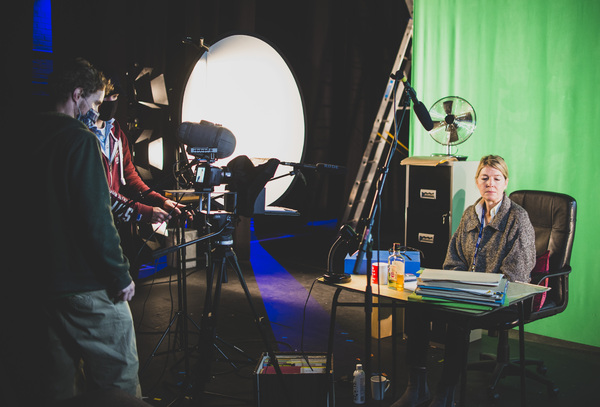Photo Flash: See Jon Culshaw, Matthew Kelly, Jemma Redgrave and Adrian Scarborough Filming BARNES' PEOPLE Image