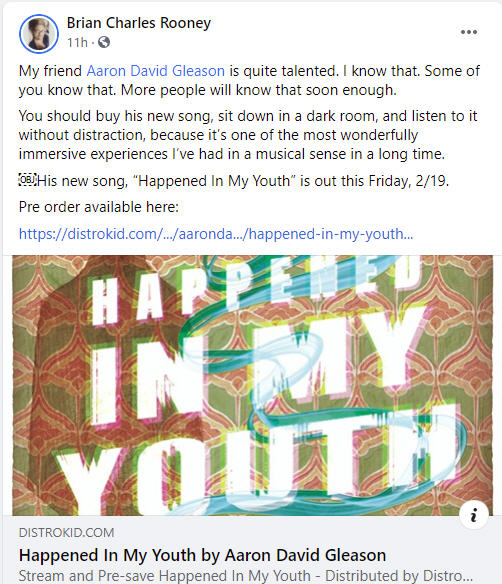 Interview: Aaron David Gleason Talks About The Release of HAPPENED IN MY YOUTH 