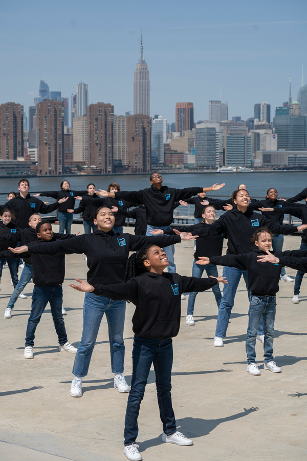 Photos of Young People’s Chorus filming for the Spring Gala on the rooftop of Seret Photo