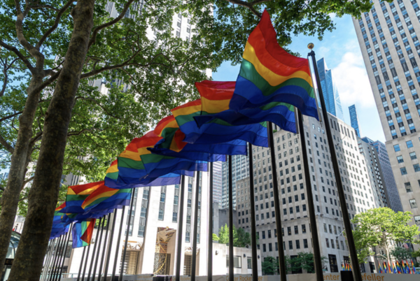 Photo Flash: Rainbow Flags Fly at Rockefeller Center in Celebration of Pride Image
