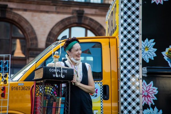 Sofia Jean Gomez in Shakespeare: Call and Response, during Mobile Unit's Summer of Jo Photo
