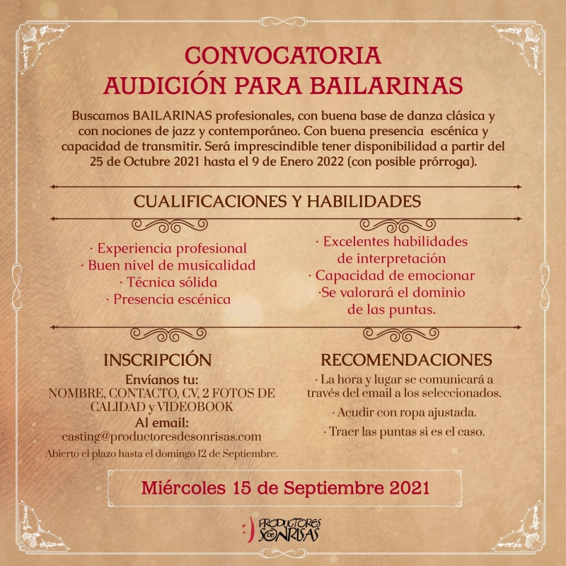 CASTING CALL: Se convocan audiciones para bailarinas Image