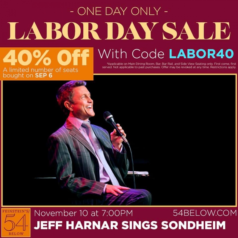 I KNOW THINGS NOW: JEFF HARNAR SINGS SONDHEIM To Premiere November 10 at Feinstein's/54 Below  Image