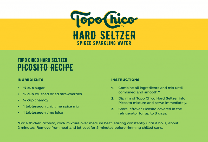 TOPO CHICO HARD SELTZER and a Special Piscosito Rim Recipe Image