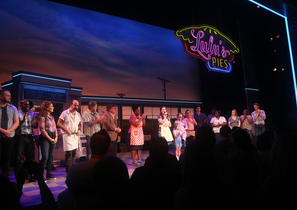 NEW YORK, NEW YORK - SEPTEMBER 02: The Cast during the curtain call as the musical re Photo