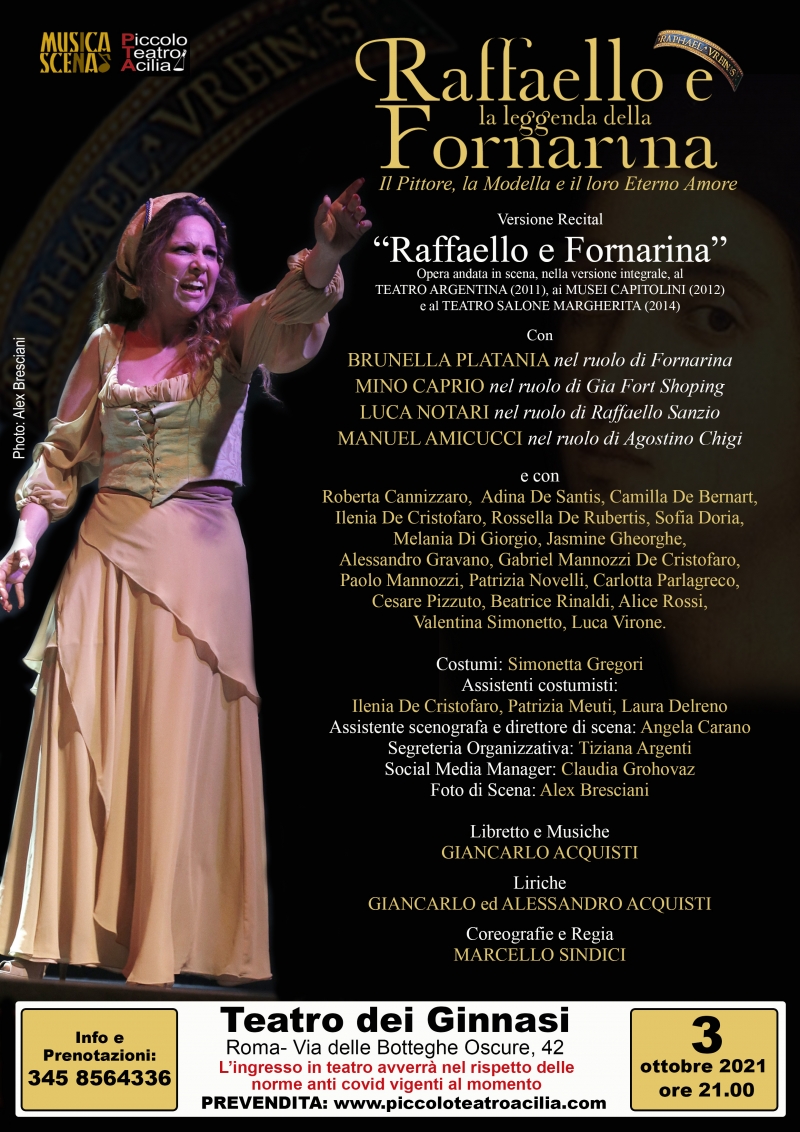 Interview: Brunella Platania, Luca Notari e Mino Caprio, interpreti di RAFFAELLO E LA LEGGENDA DELLA FORNARINA al TEATRO DEI GINNASI  Image