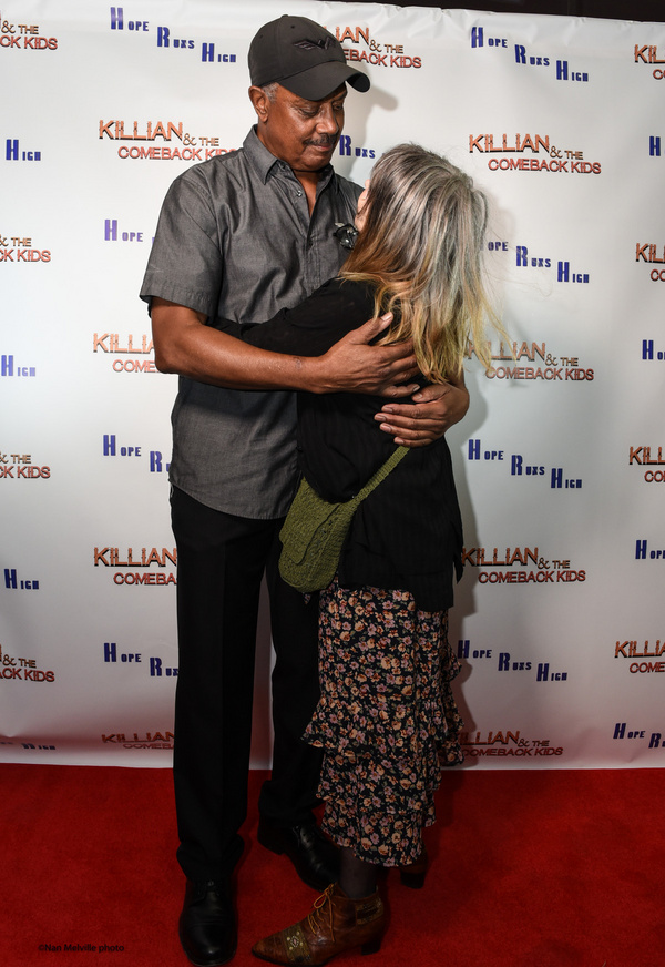 Actors Nathan Purdee and Lee Grant embrace at the NYC Premiere of Killian & the Comeb Photo