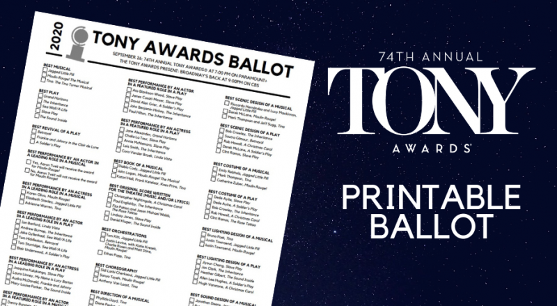 Download BroadwayWorld's Printable Ballot for the Tony Awards 